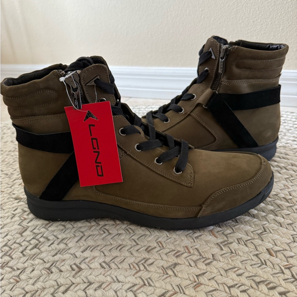 LGND Men's Leather Brown Lightweight High-Top Boots Lace/Zipper NWT
